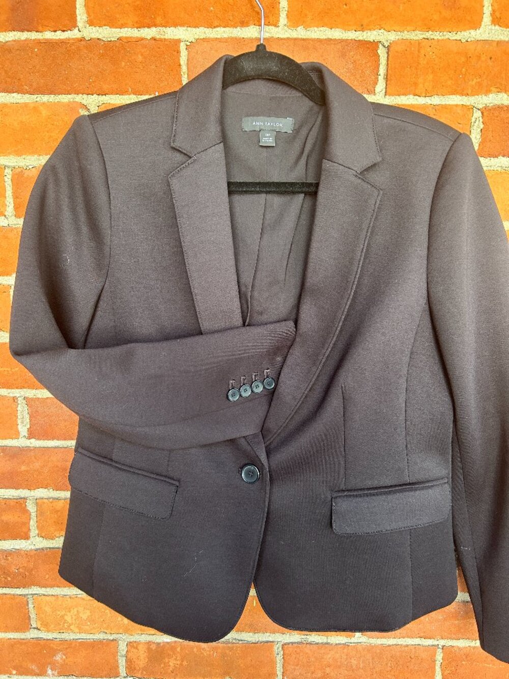 Ann Taylor Dark Brown Blazer 1-Button Notched Lapel 10P FA24 Never Worn